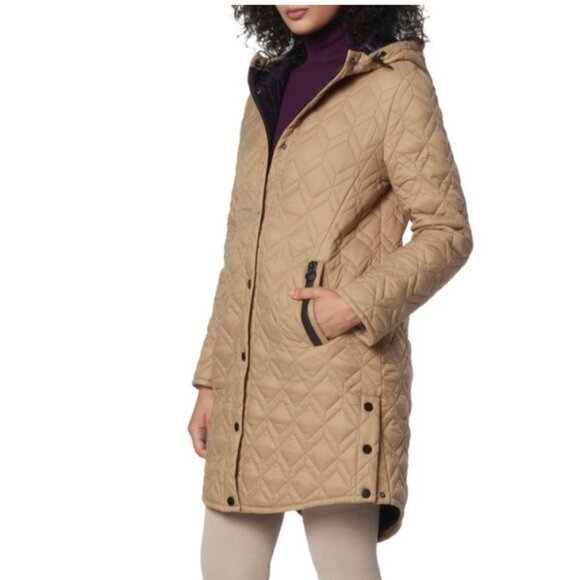 Andrew Marc Womens Rialto Quilted Parka With Hood & Pockets Medium - Picture 2 of 16